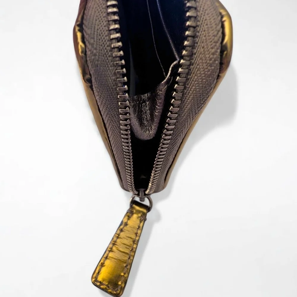 Burberry Metallic Knot Leather Small Zip Wallet